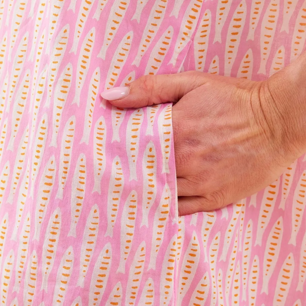 Sardina Pink Button Down Beach Tunic