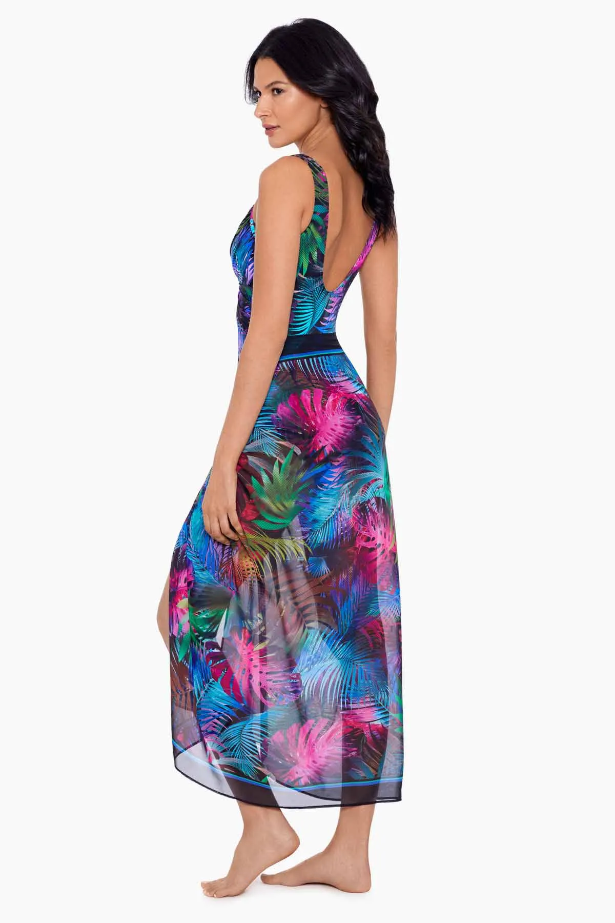 Scarf Pareo Cover Up in Pixel Palmas