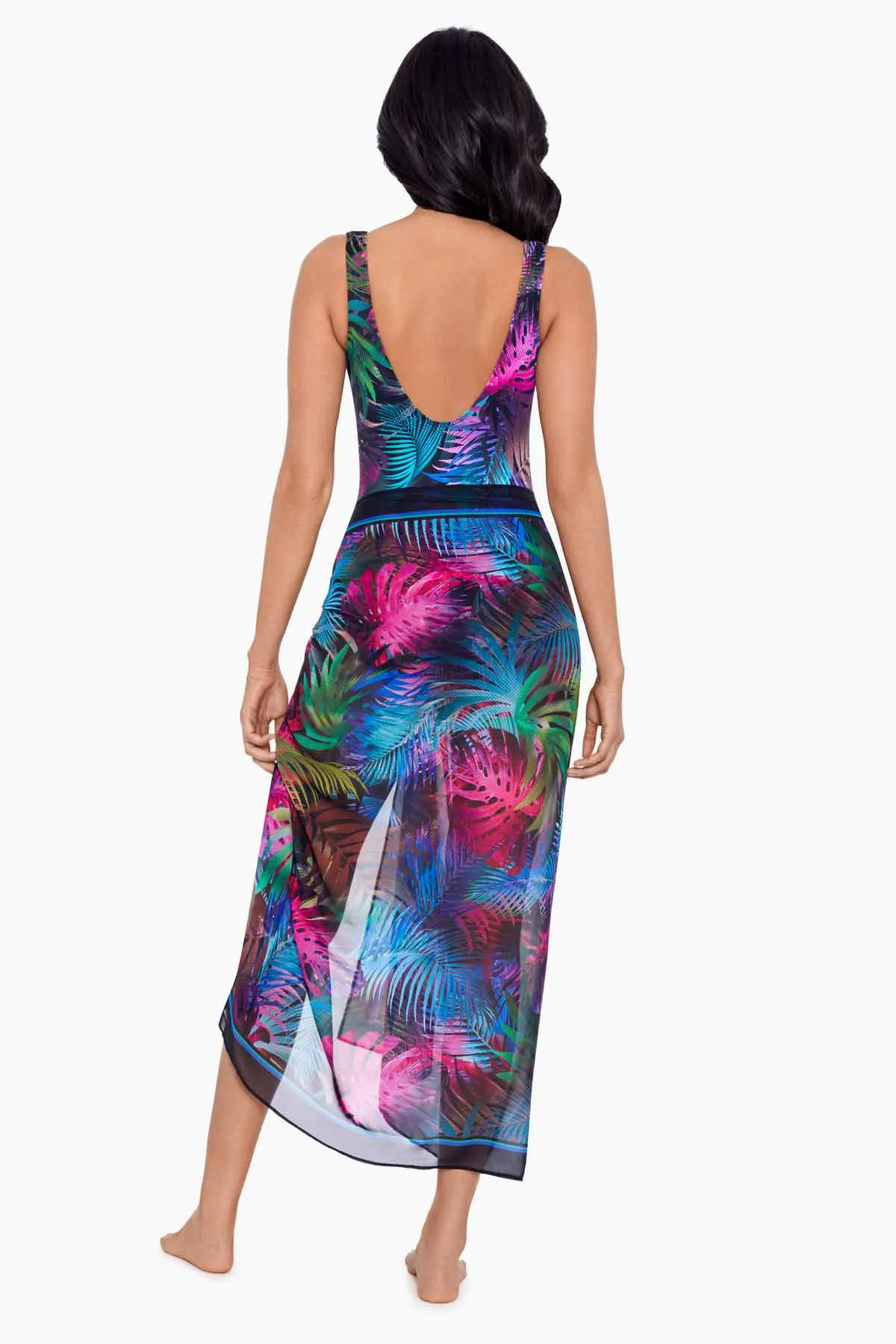 Scarf Pareo Cover Up in Pixel Palmas