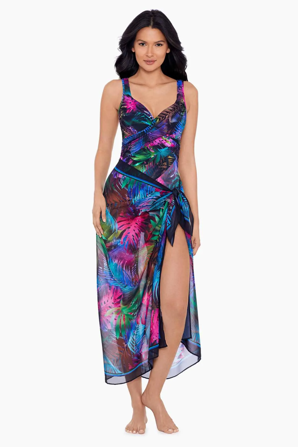 Scarf Pareo Cover Up in Pixel Palmas