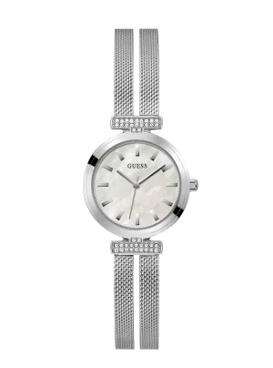 Silver Array Crystal Mesh Watch Guess