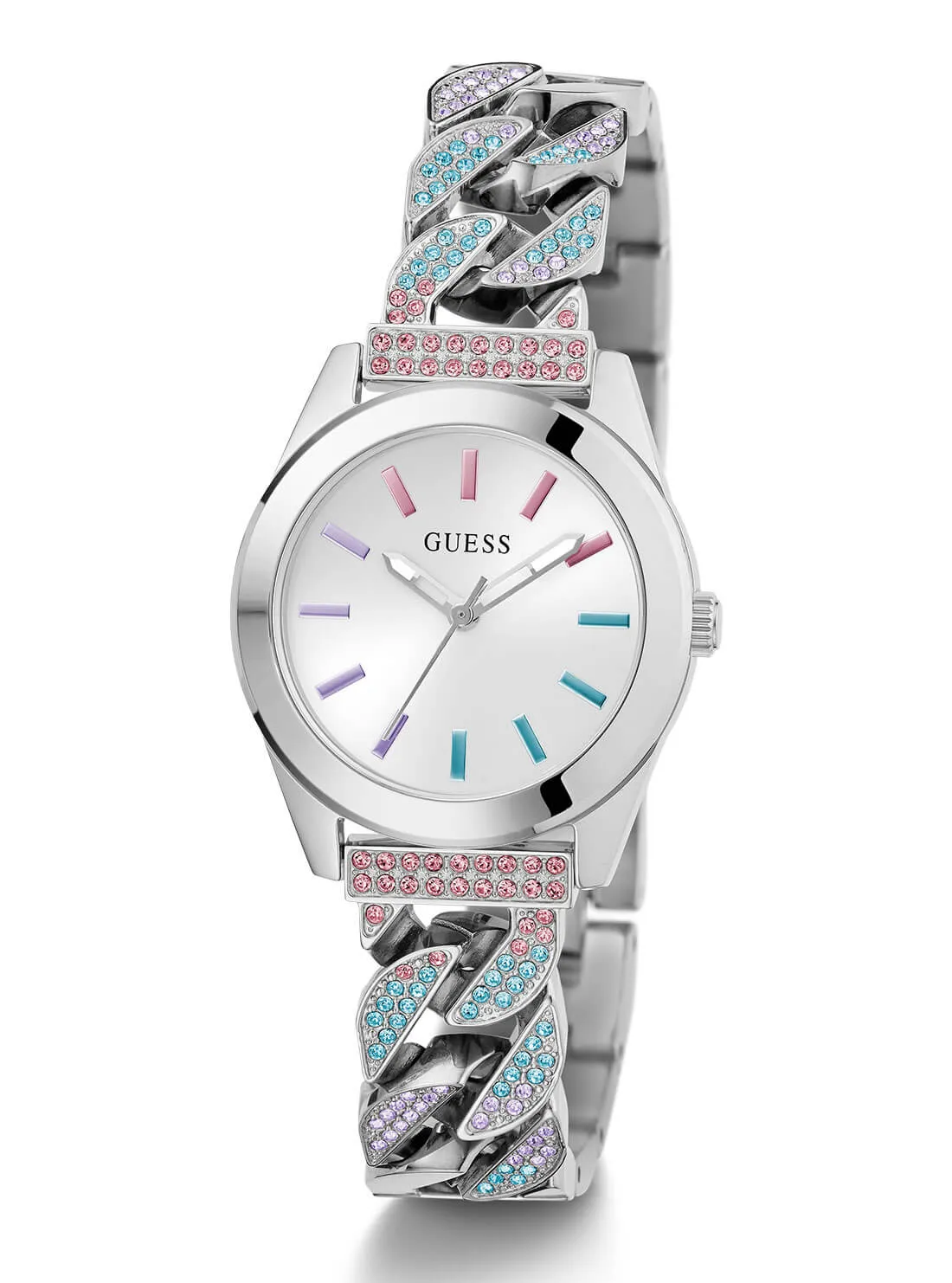 Silver Serena Multi Glitz Link Watch Guess