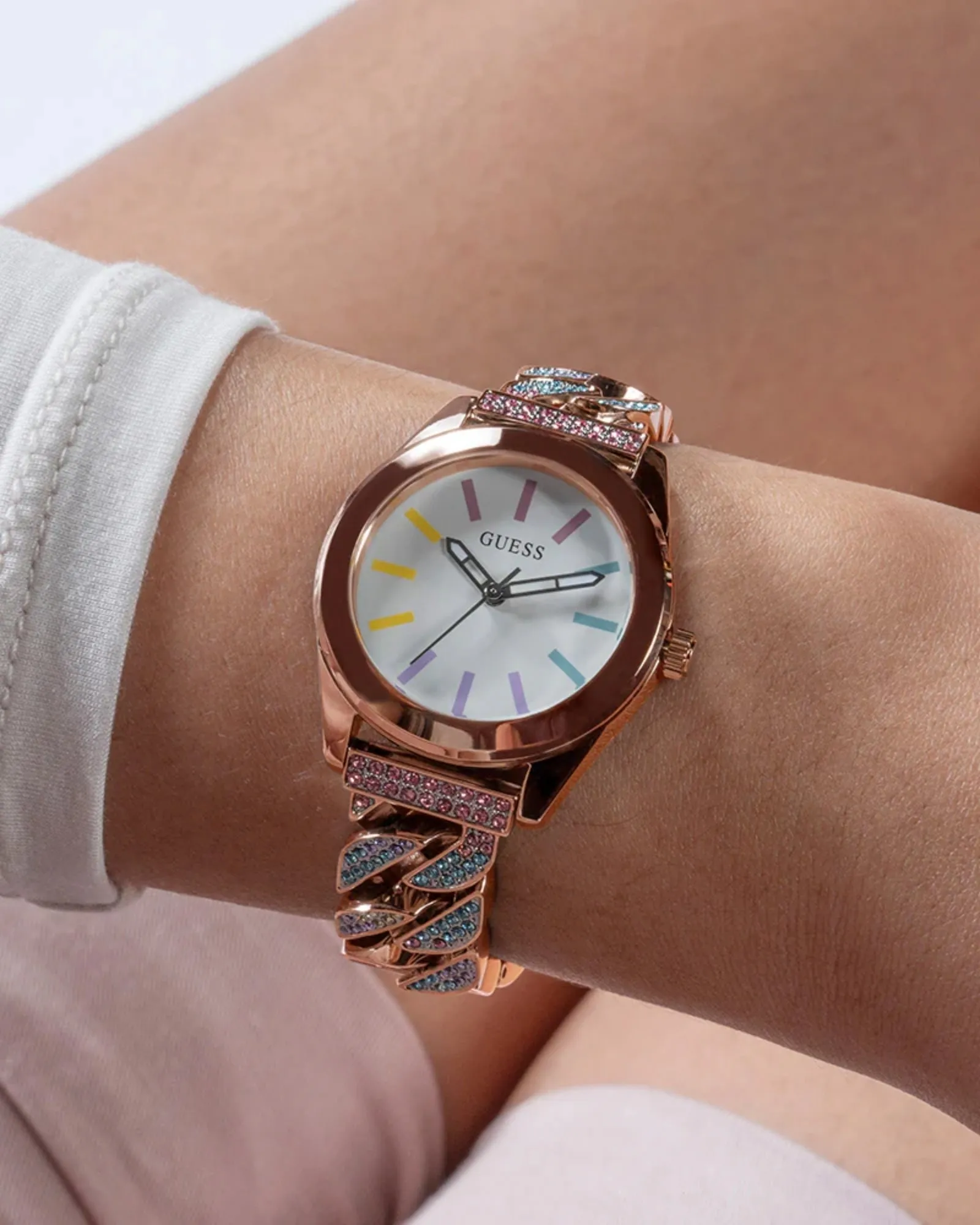 Silver Serena Multi Glitz Link Watch Guess