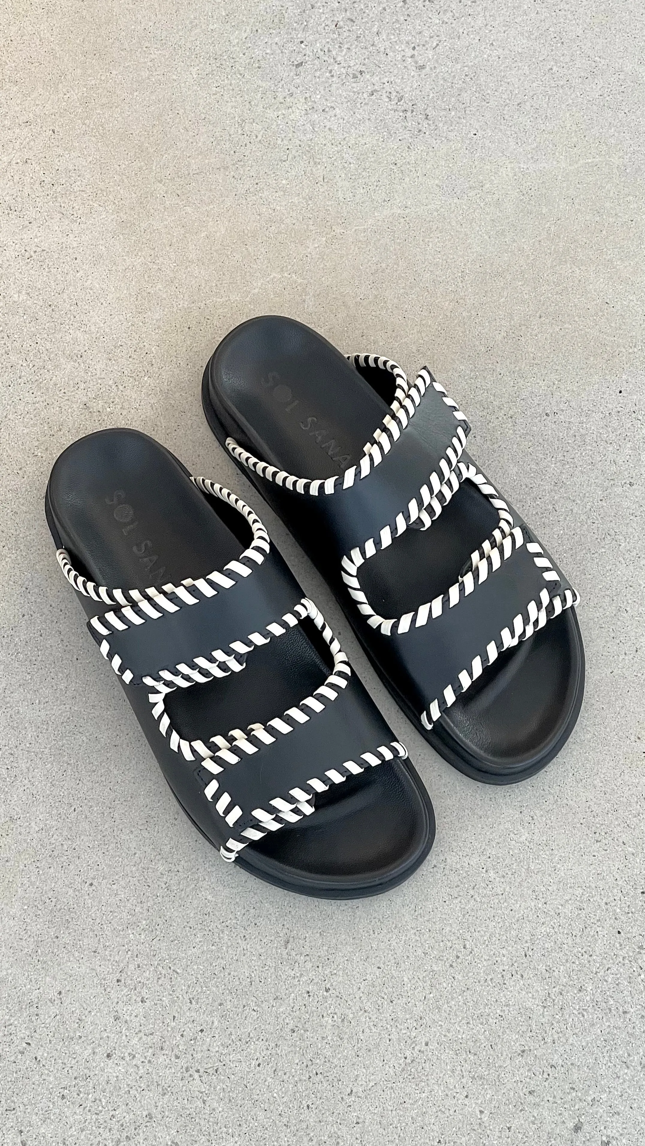 Sol Sana Fontelina Footbed - Black / Off White Trim Billy J