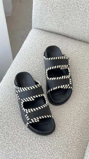 Sol Sana Fontelina Footbed - Black / Off White Trim Billy J