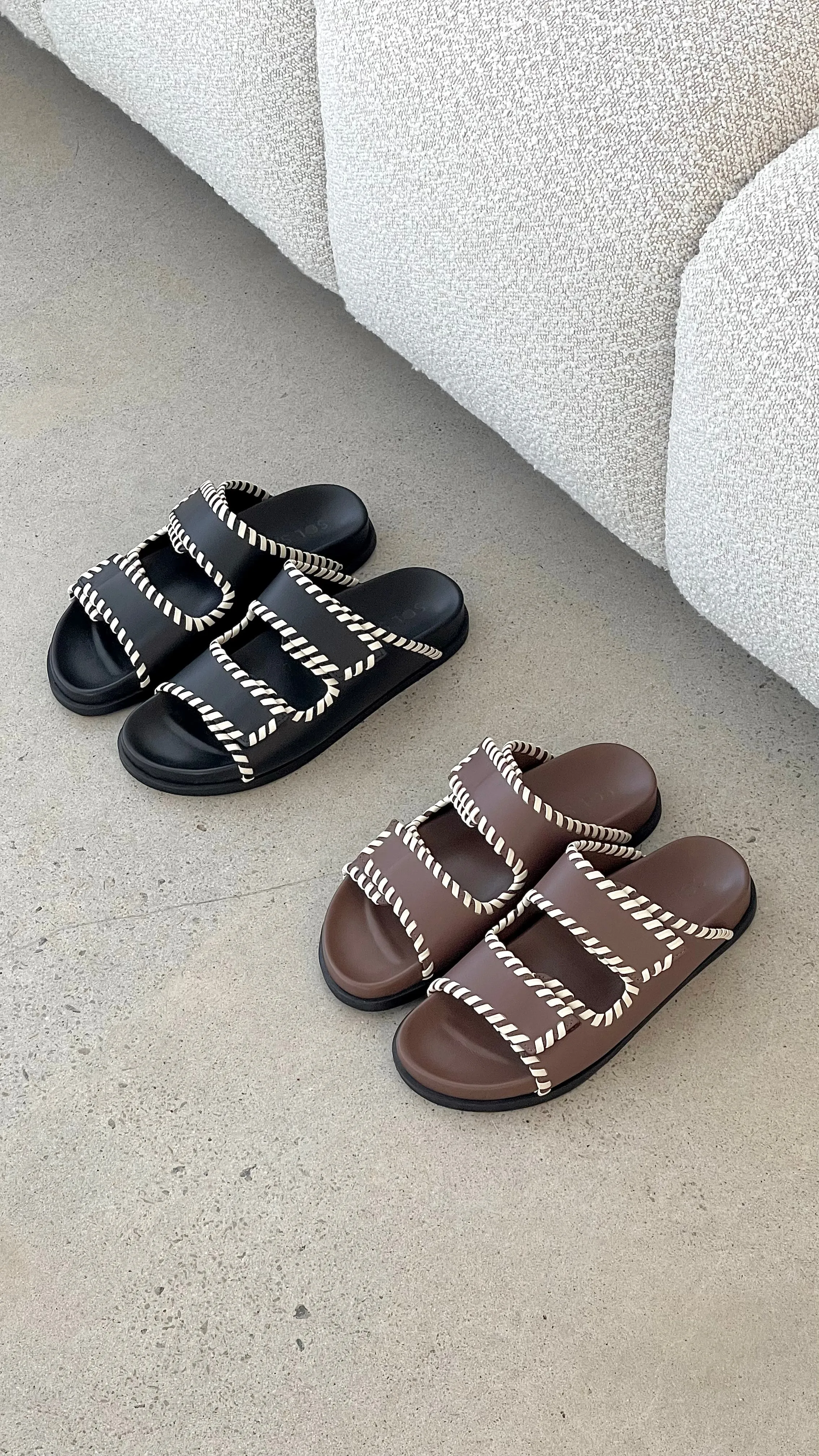 Sol Sana Fontelina Footbed - Cocoa / Off White Trim Billy J