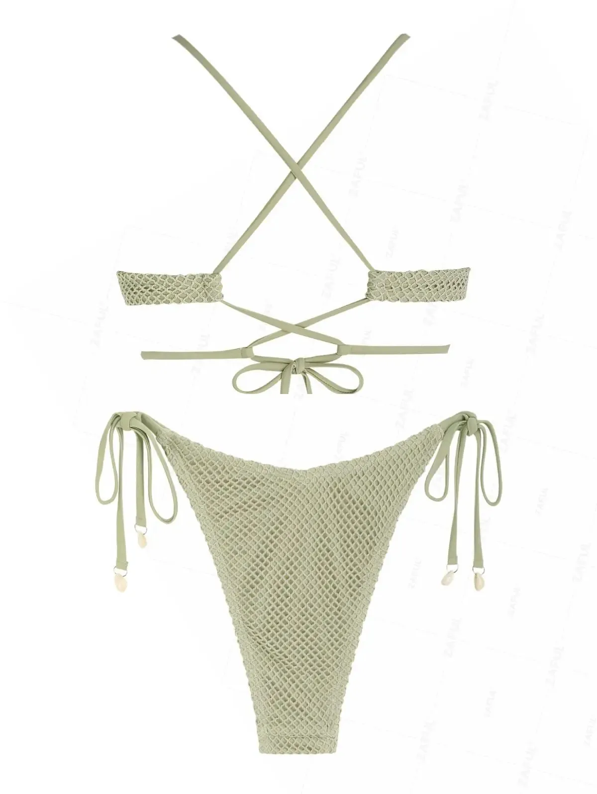 Spaghetti Strap Criss Cross Tie Cut Bikini Set Anna Kay Co
