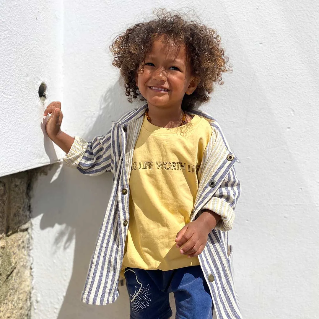 Turtledove London Living Life Embroidered T-Shirt - Sunshine