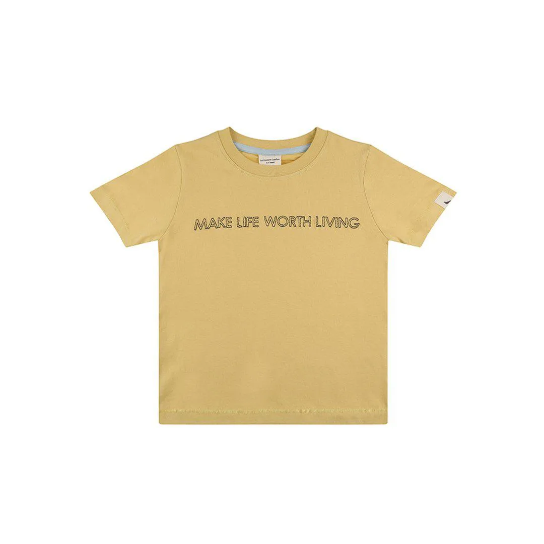 Turtledove London Living Life Embroidered T-Shirt - Sunshine