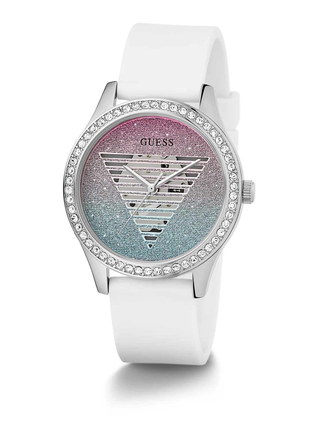 White Idol Lady Silicone Watch Guess
