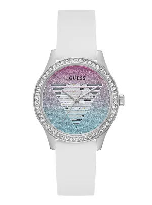 White Idol Lady Silicone Watch Guess