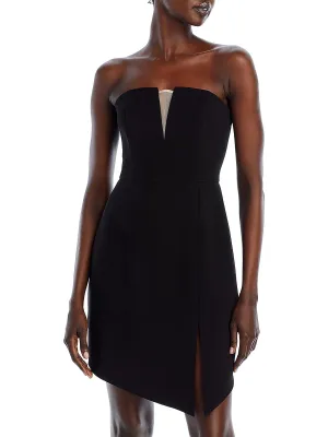 Womens Asymmetric Hem Short Cocktail And Party Dress