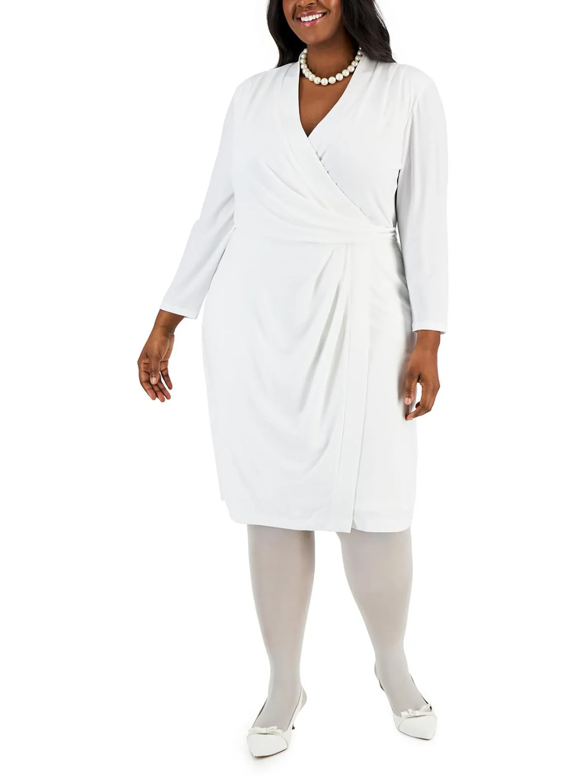 Womens Colorblock Midi Wrap Dress