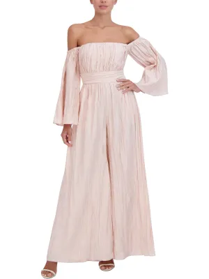 Womens Wide Leg Off The Shoulder Jumpsuit